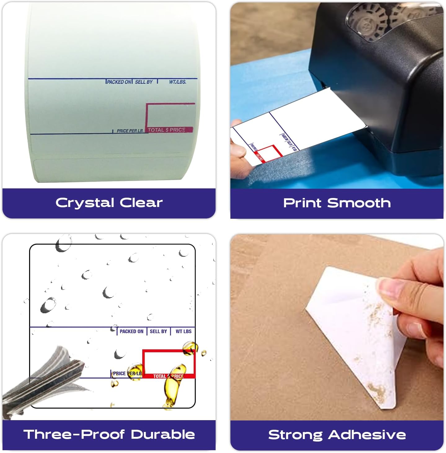 CĀS LST-8020 Printing Scale Label, 58 x 60 mm, UPC/Ingredients, 12 Rolls per Case, CĀS Scale Labels 8020, Guaranteed Quality, Try It!.