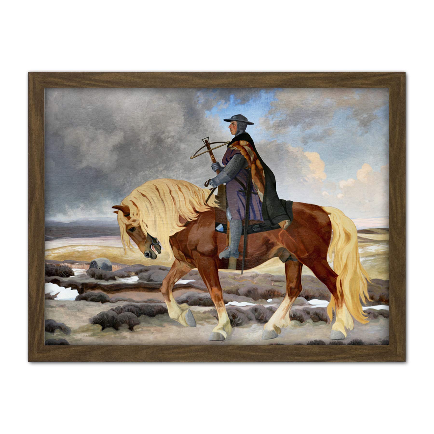 Artery8 Slott Moller Niels Ebbesen Horse Danish Painting Artwork Framed Wall Art Print 18X24 Inch