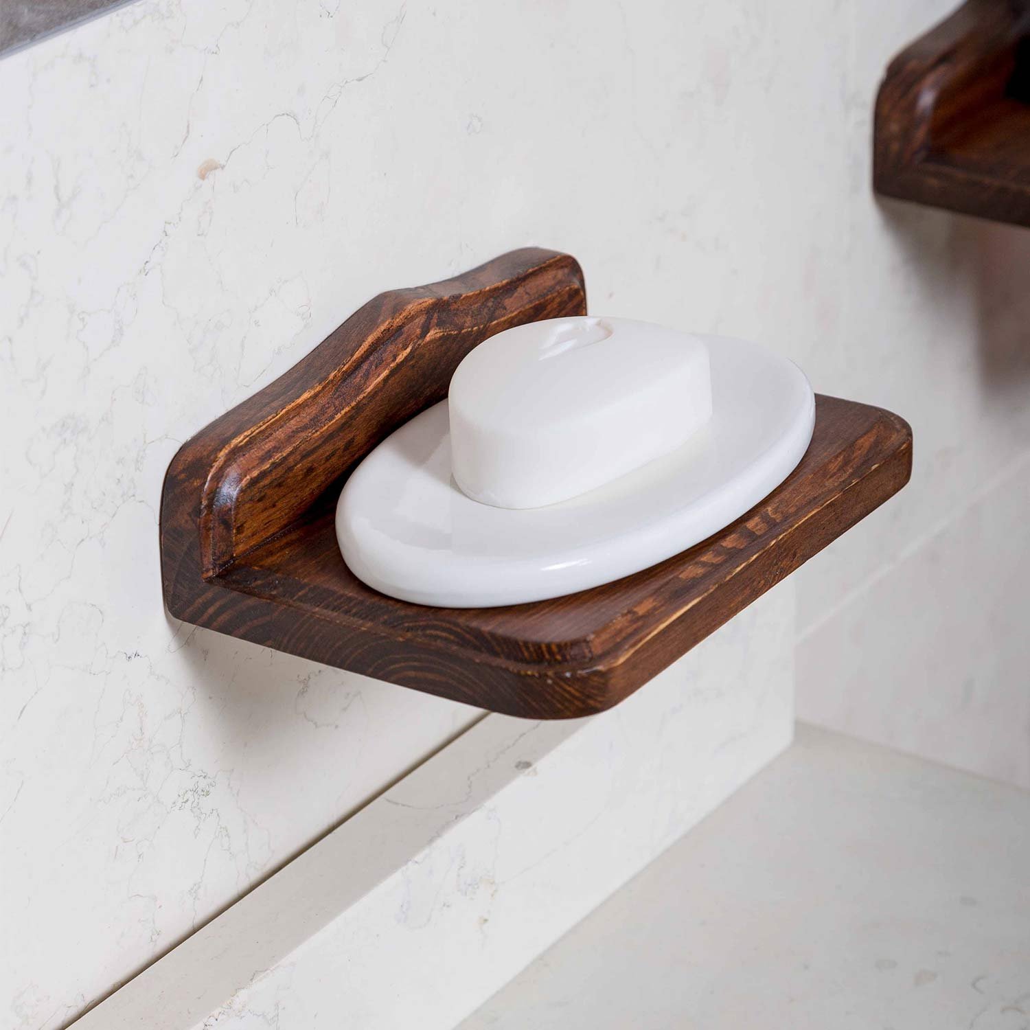 METAFORM Azimuthshop 065406 - Jabonera de Madera Envejecida para baño
