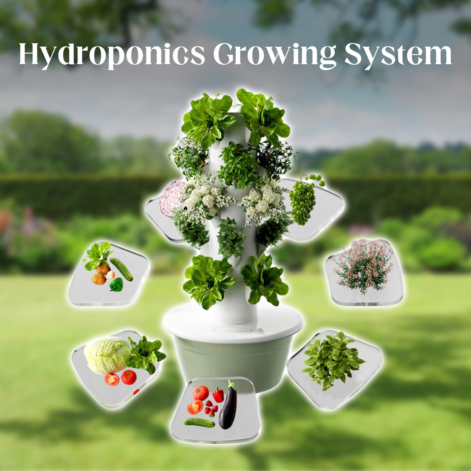 Système de culture hydroponique pour 20 plantes - Tour verticale d'intérieur pour économiser de l'espace - Culture sans sol d'herbes, fruits et légumes - Idéal pour les petits espaces