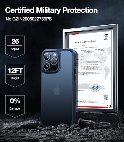 Miniatura 18 de TORRAS - Funda a prueba de golpes para iPhone 14 (contra caídas de grado militar de 10 pies), elegante, parte trasera translúcida y borde suave