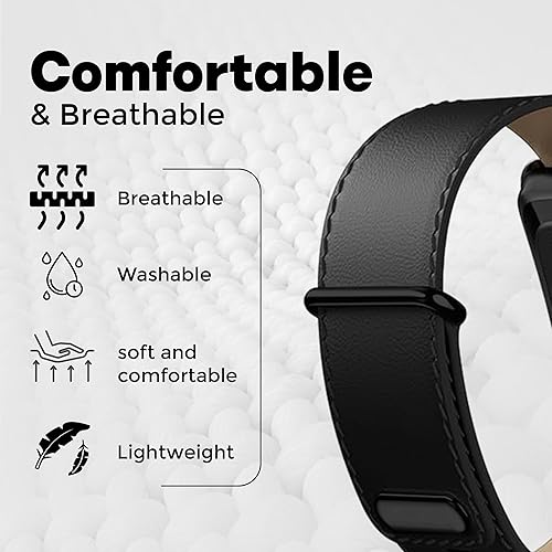 Miniatura 2 de Correa de repuesto de cuero cónico de lujo compatible con WHOOP 5.0, One, Peak y Life Fitness Tracker, duradera y cómoda, no para Whoop Gen 4