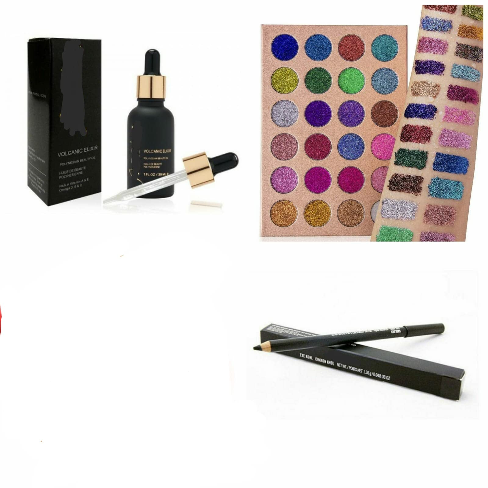 DEBRA fashion Combo Of Makeup Kit Includes Glitter Eye Shades Smolder Kajal And Face Serum For Womens And Girls, Uses - Wedding Functions, Party, Multi Occasions