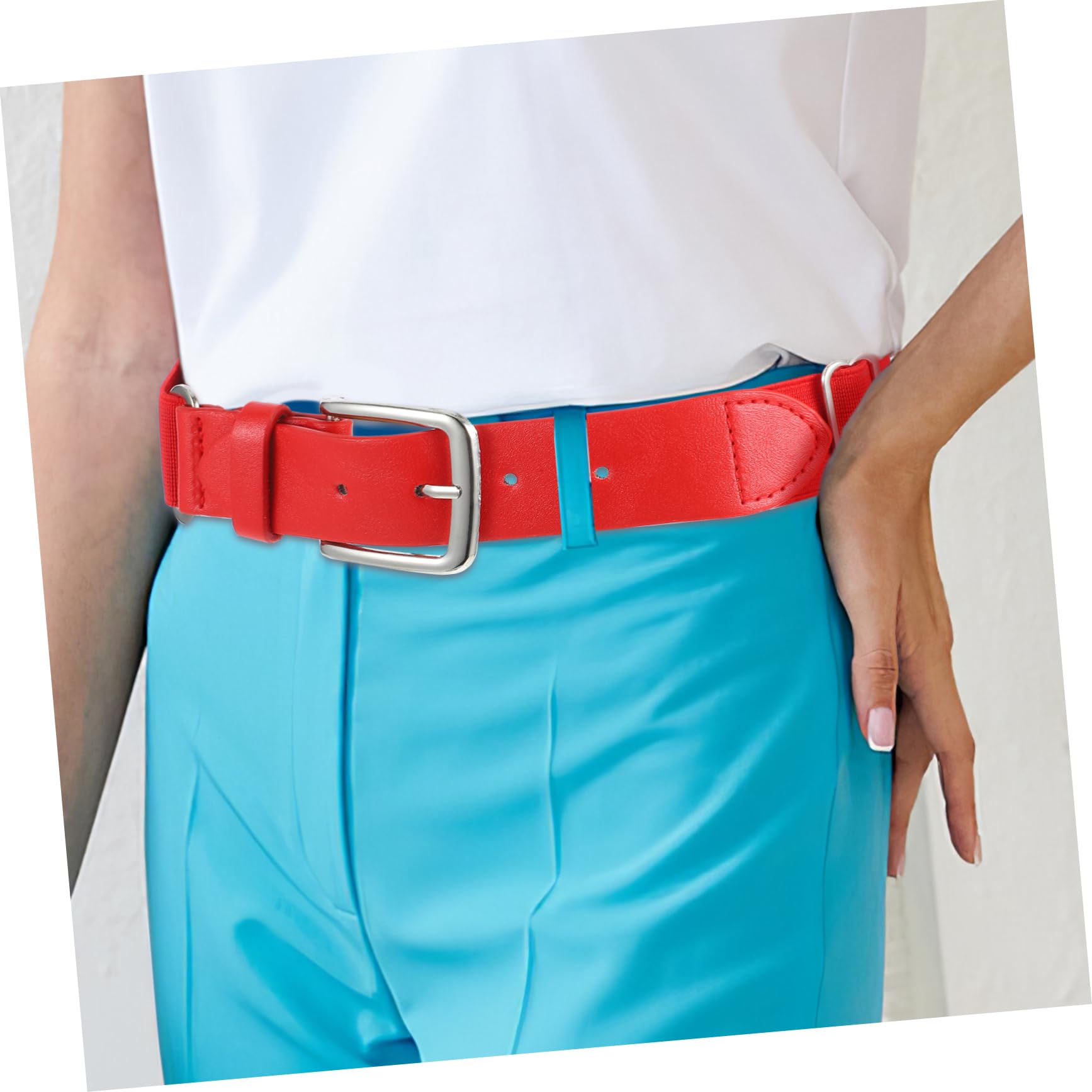 YARNOW Ceinture Élastique Pantalon Baseball Blanc Acier Homme