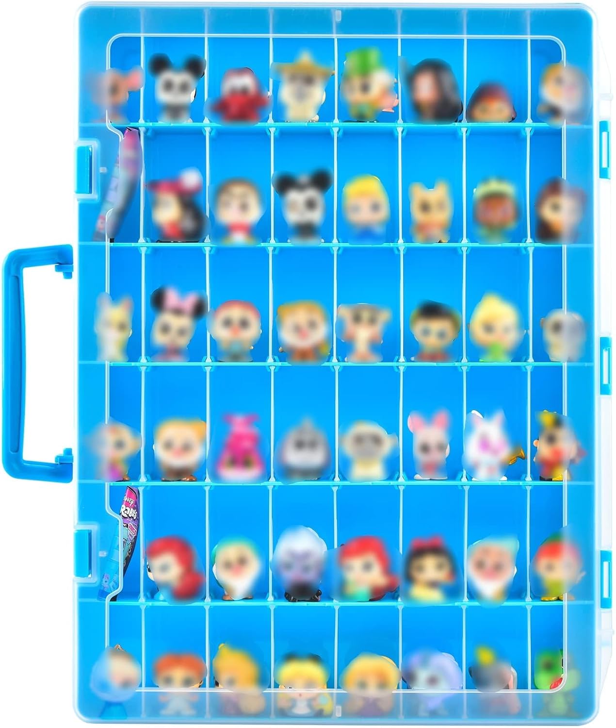 Display Case Compatible with Disney Doorables Collectible Mini Figures/for MGA Entertainment Miniverse. Toys Storage Organizer Container for Multi Peek/for Village Peek Characters (Box Only)- Blue