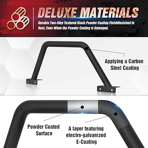 Miniatura 3 de Barra de toros con soporte de luz, protector de cepillo de rejilla compatible con Ford Bronco 2021 2022 2023 2024 (solo compatible con parachoques