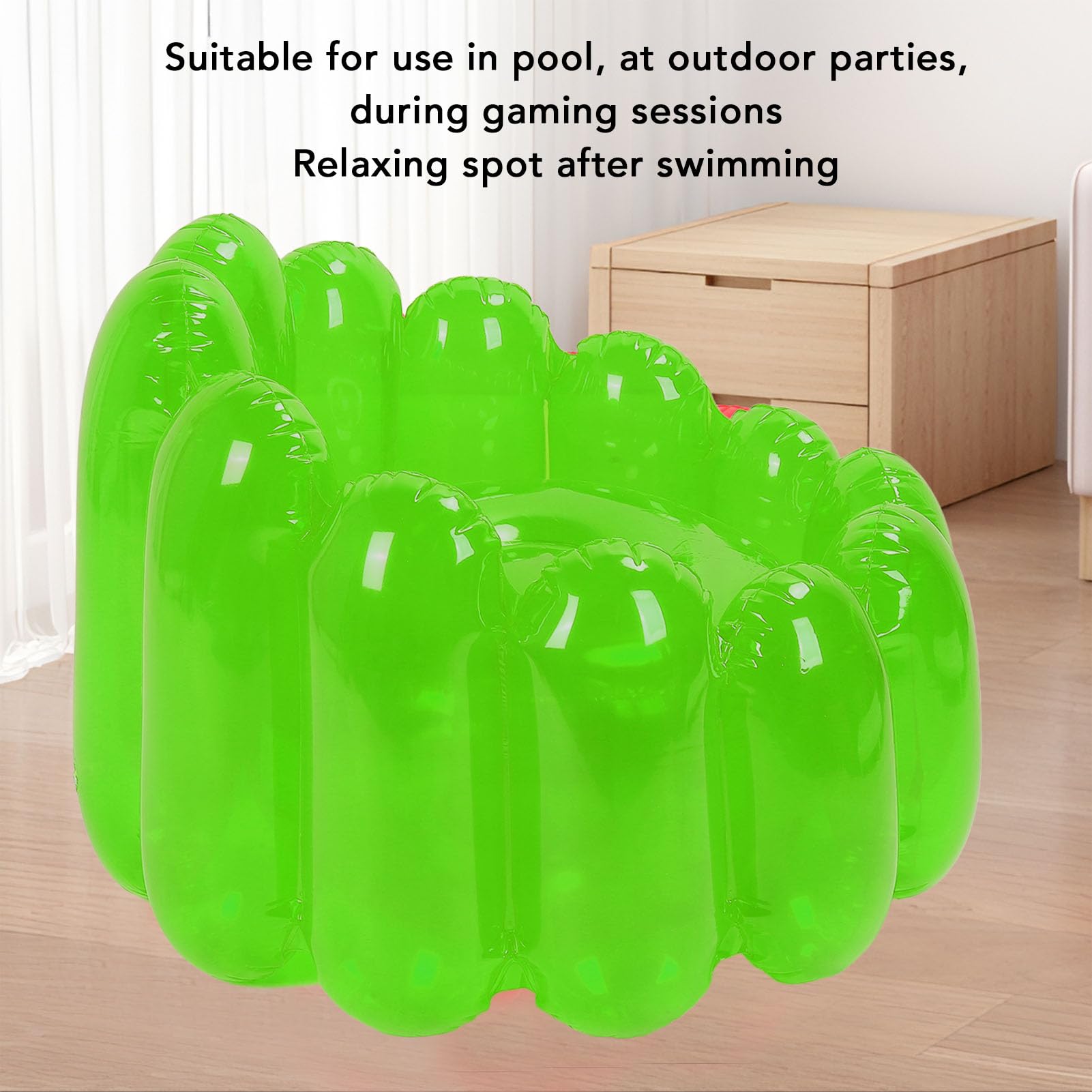 Bewinner Canapé Gonflable avec Pouf, Siège de canapé Gonflable D'extérieur Portable, Chaise Pneumatique Pliante, canapé Paresseux Gonflable pour Chambres, Camping, Maison (Green)