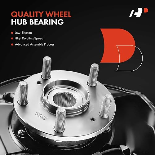 Miniatura 5 de A-Premium Conjunto de cubo de cojinete de dirección delantero y cojinete de rueda compatible con Honda Accord 2013-2016, lado izquierdo del