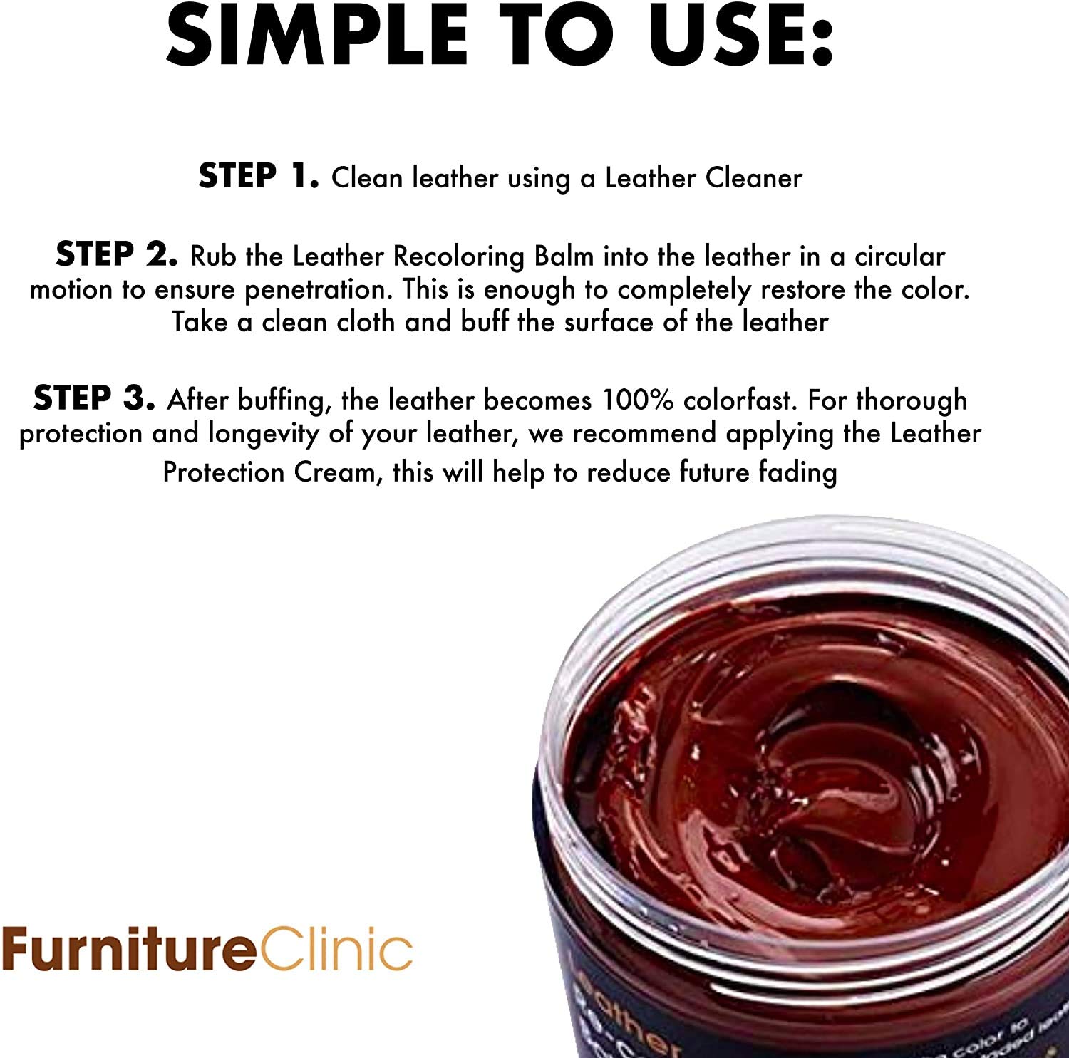 Furniture Clinic Leather ReColoring Balm Non Toxic Leather Color