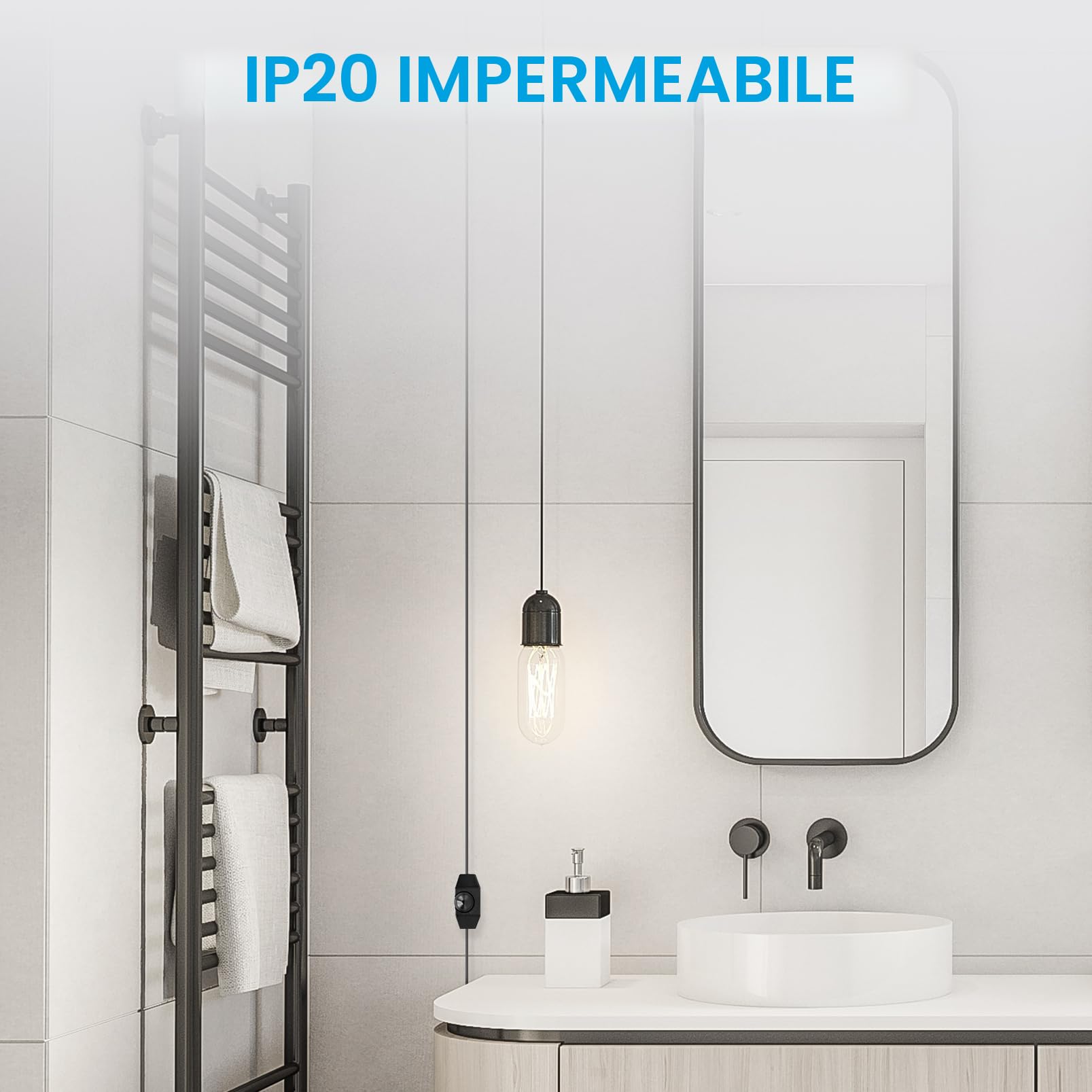 KSIBNW Dimmer Regolatore LED 220-240V, 2M Interruttore Dimmerabile Rotativo Silenzioso Regolabile Regolatore Interruttori Dimmerabili a Manopola Con Cavo e Spina per Lampadina Lampade a LED, Nero
