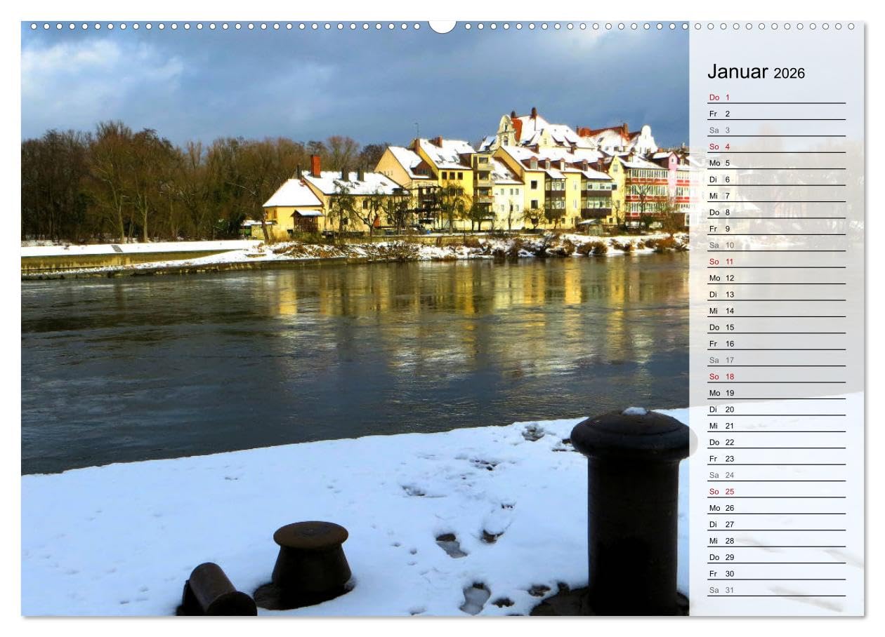 REGENSBURG - Impressionen (Wandkalender 2026 DIN A2 quer), CALVENDO Monatskalender: Stimmungsvolle Bilder einer historischen Stadt (CALVENDO Orte)