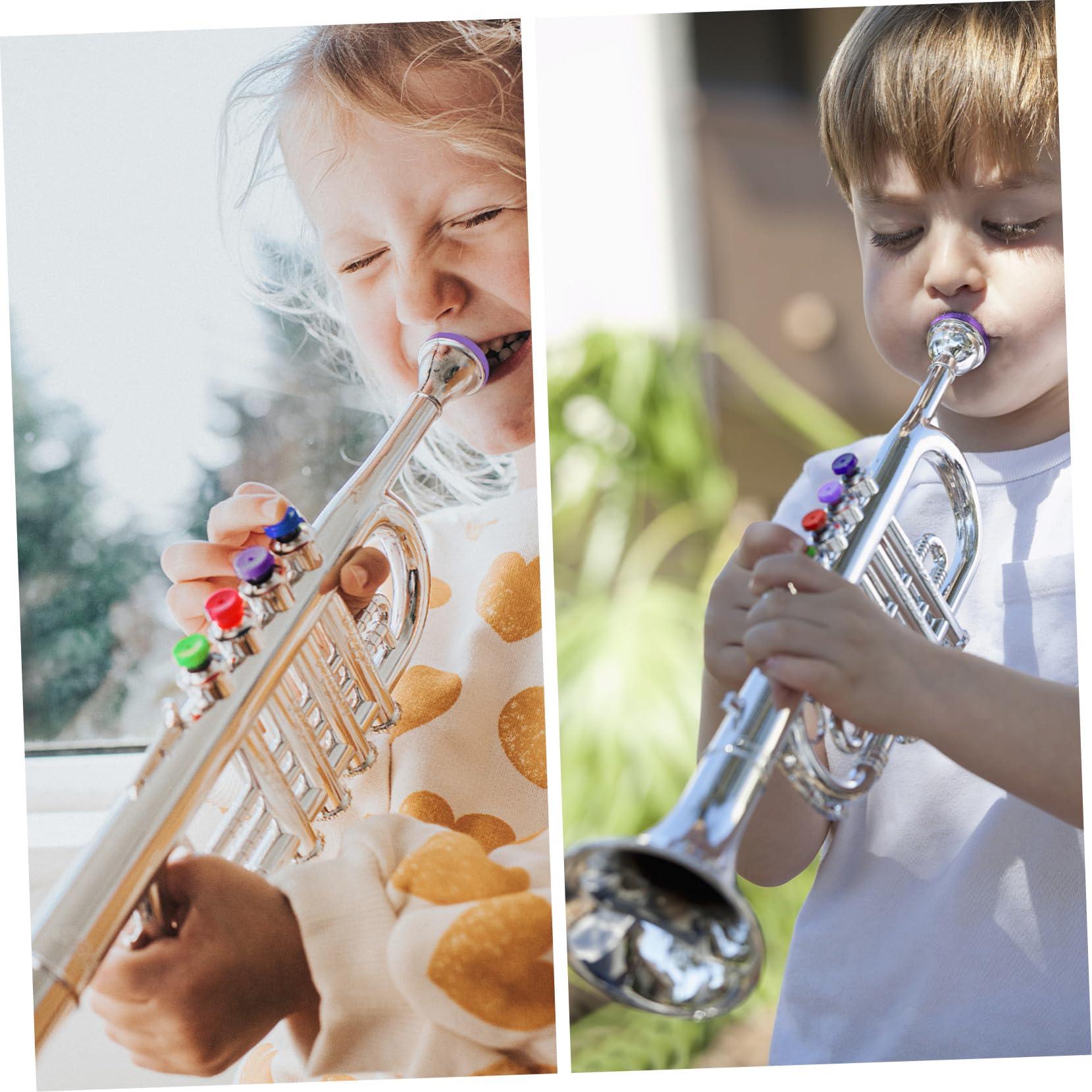 Tromba di Plastica per Ragazzo Ragazza Giocattolo Tromba Realistico Squisito Giocattolo Musicale Strumento per Apprendimento Musicale