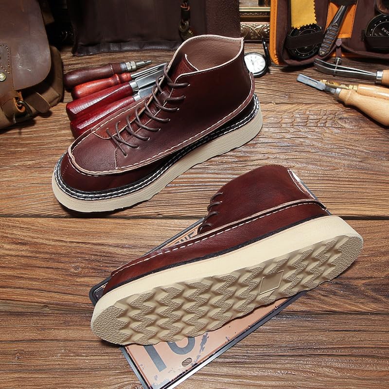 Men's Lace-up Stitching Design Leather Oxford Shoes Height-Enhancing Breathable Car Stitching Design Casual Versatile Suitable for Work and School4