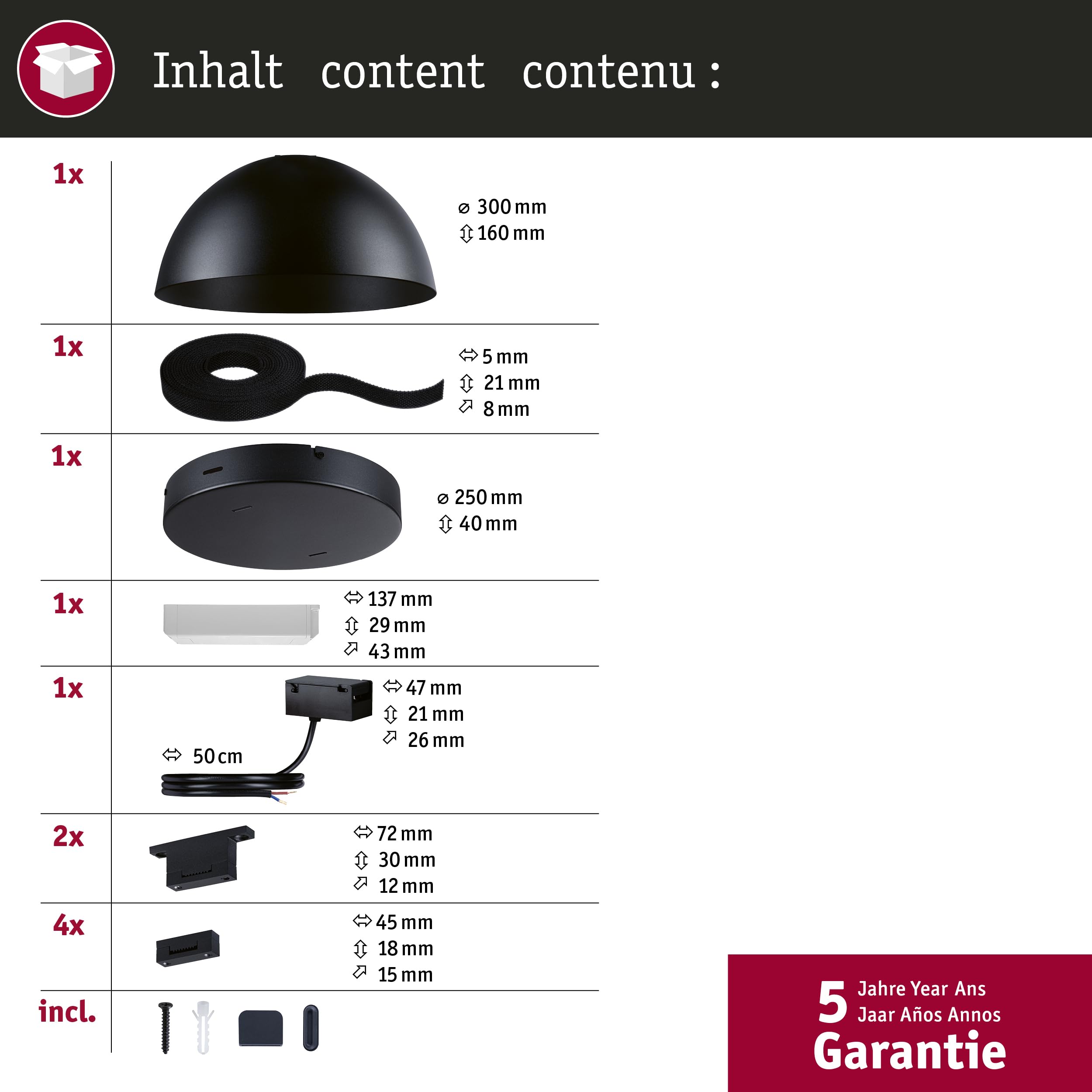 Paulmann 94633 ULine Gurt Bol Starterset 5m 12W Schwarz