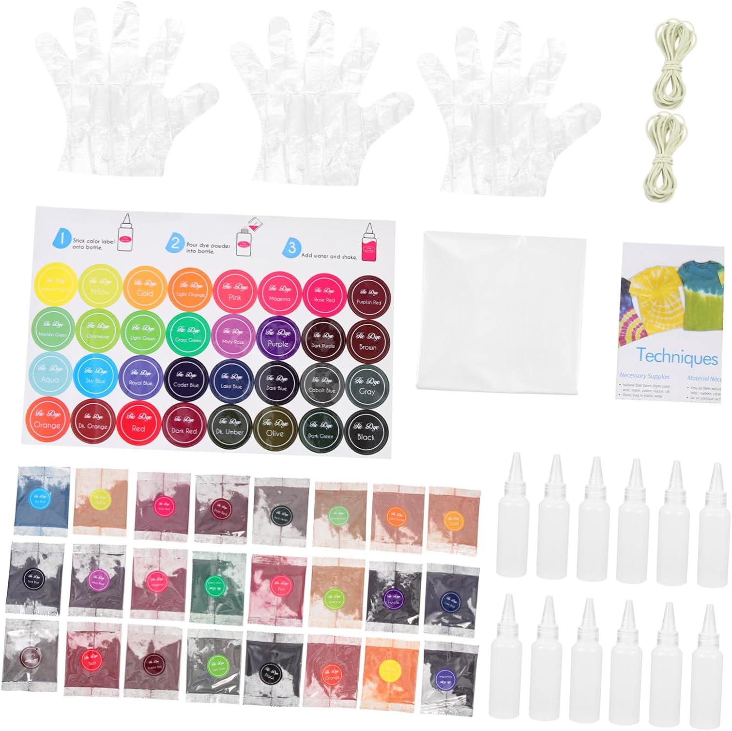 1Set Color Tie Dye Powder for Dyeing Safe Durable and Scentless for DIY Clothing Decorating and Tie Dye Parties for Adults