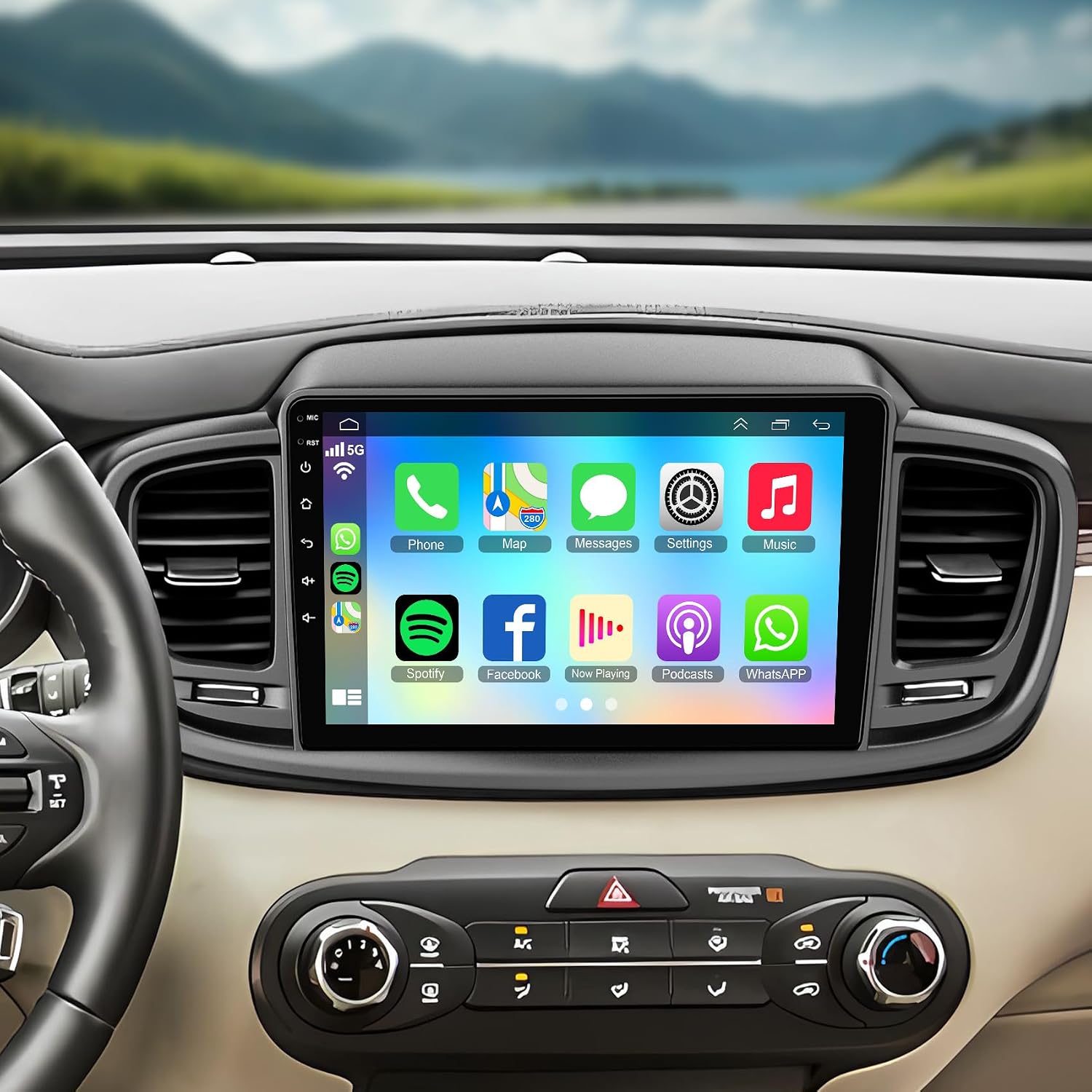 electrosmart Android 13 Car Stereo for Kia Sorento MK3 (2015–2020) — 9" Touchscreen with Wireless CarPlay/Android Auto