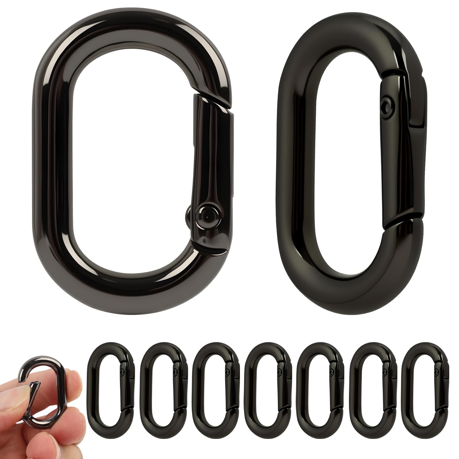 10 PCS Mosquetón,Mosquetones De Aleación De Aluminio Mini Mosquetón Escalada Negro Mosqueton Pequeño para Llavero Ganchos Mochilas Accesorios,De Coche Gancho Y Monedero