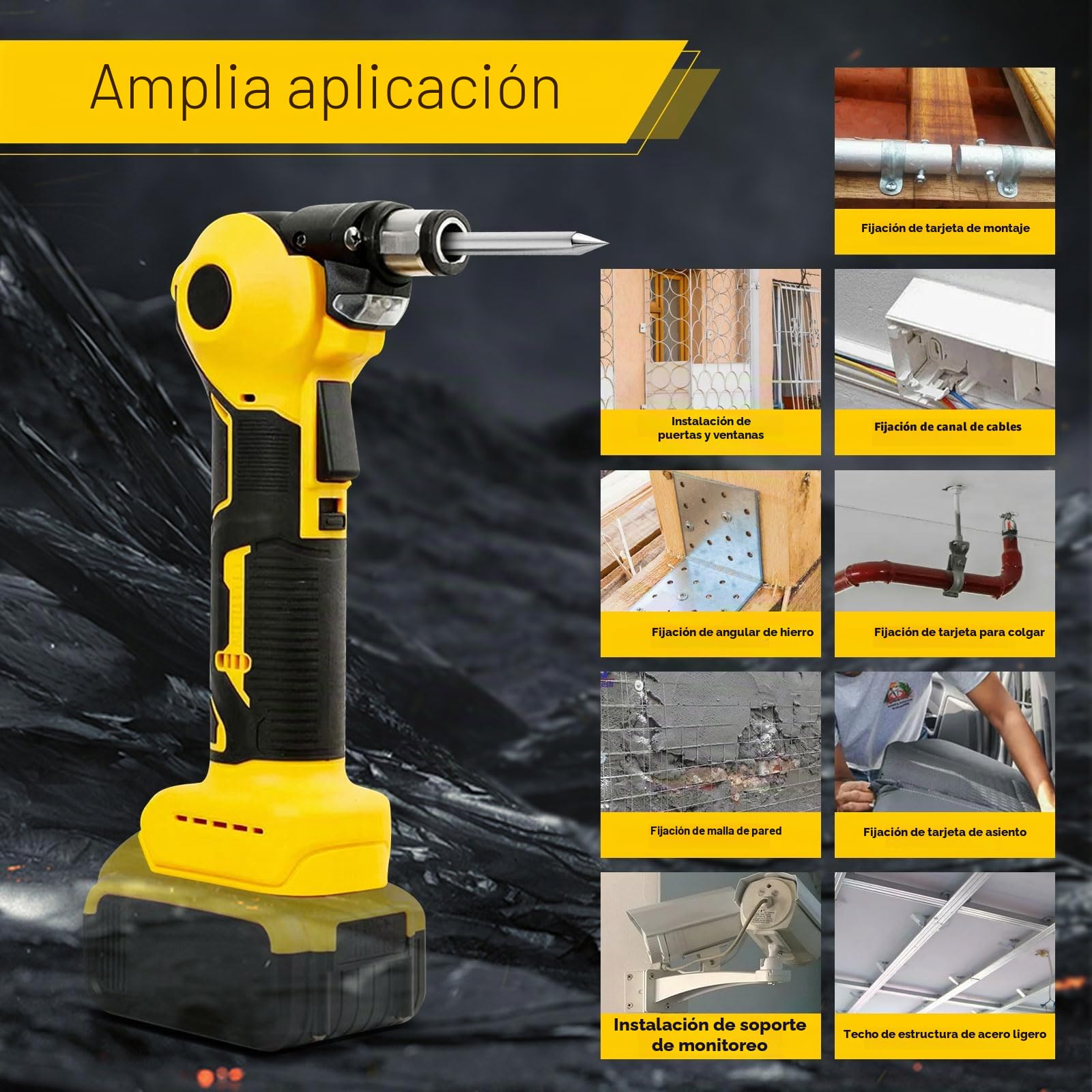Martillo automático inalámbrico Dewalt 20 V, martillo de clavos eléctrico con ajuste de 3 posiciones, pinza magnética para taladrar madera y metales blandos
