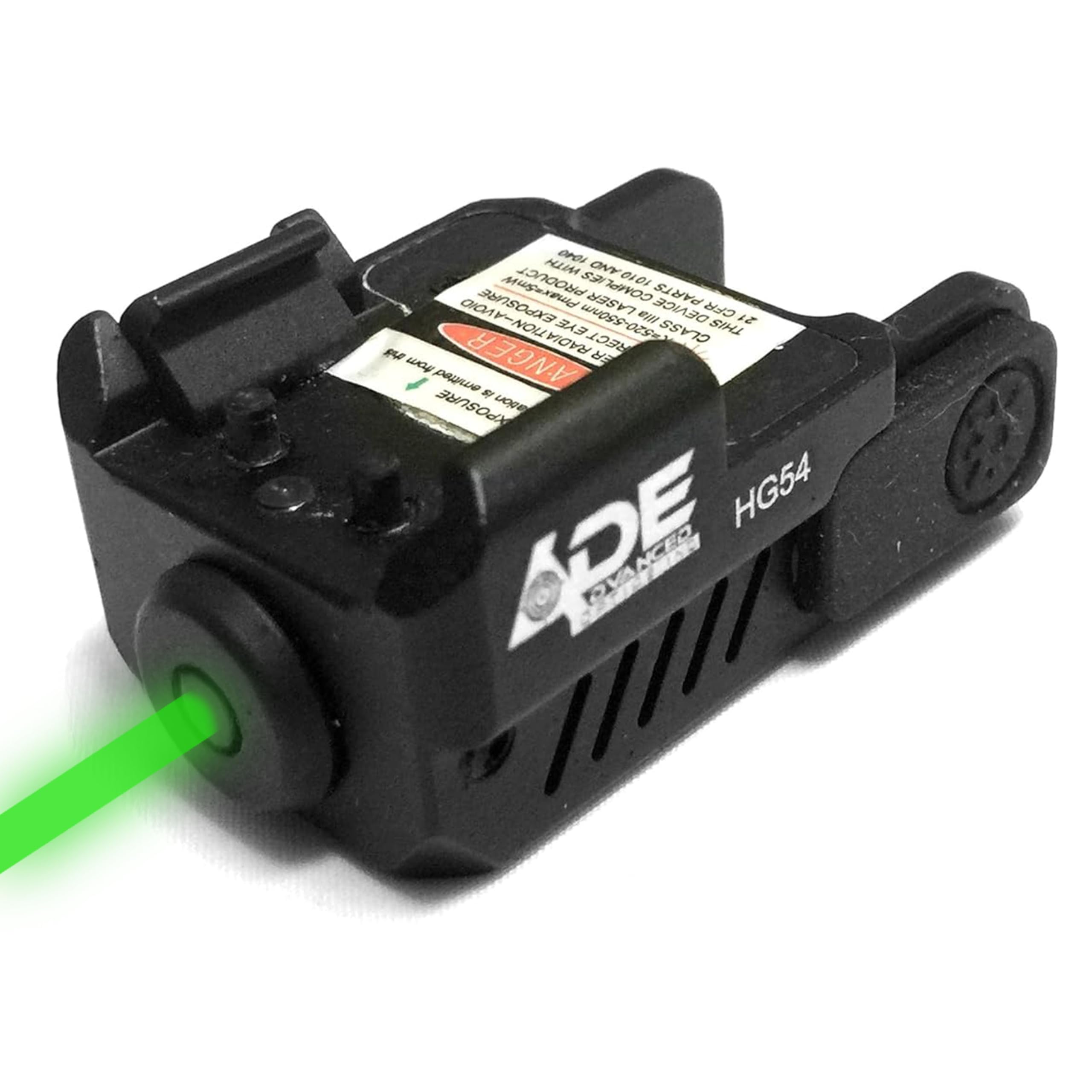 ADE Advanced Optics HG54-2 Green Laser Sight – Class IIIA Rail Mount with Ambidextrous Switch – Compact Laser for Glock 43X, Taurus G2C G3C GX4, Springfield XD, Canik TP9SF, Sig Sauer P320 P365 P226