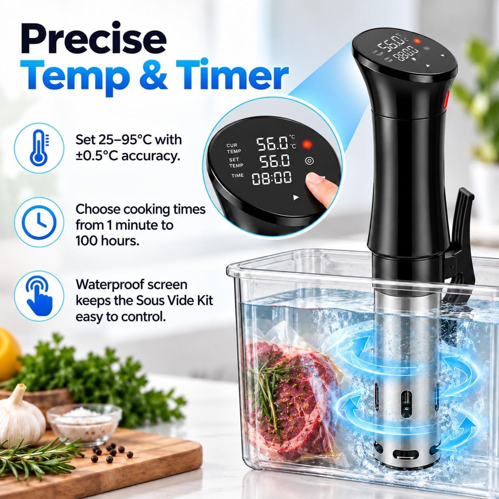 Cuiseur Sous Vide, Machine de Précision Sous Vide 1100W
