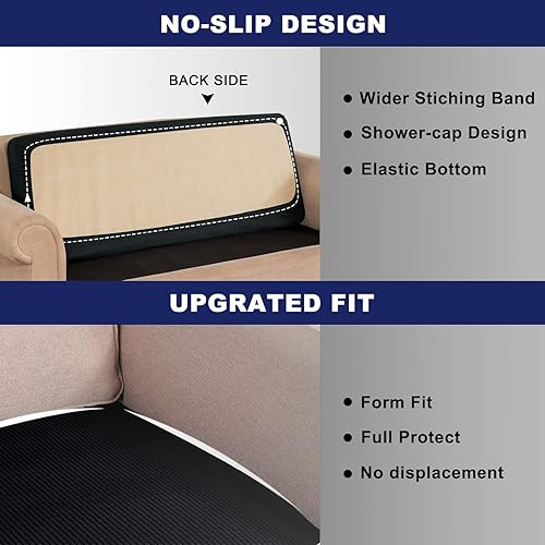 Miniatura 6 de UNBBRRL Fundas de cojín de asiento de sofá elásticas para sofá, funda de cojín individual para sofá, fundas de héroe para proteger contra arañazos