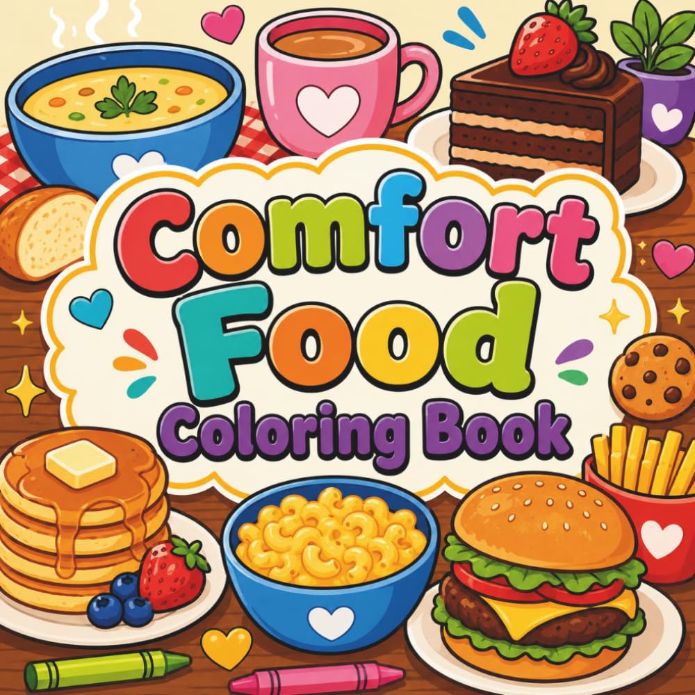Comfort Food Coloring Book: Cozy Meals, Sweet Treats, and Relaxing Food Fun