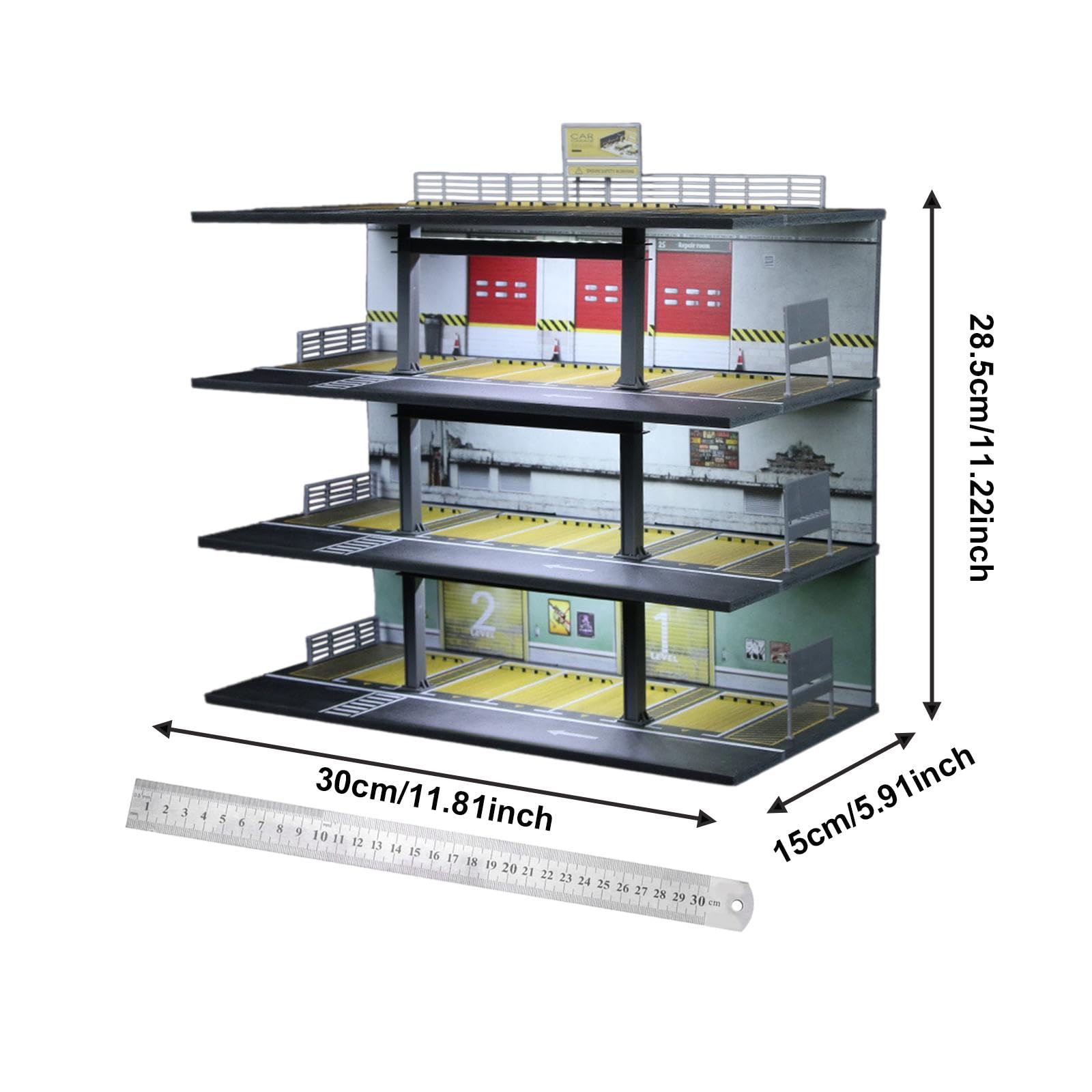 Vitrine für Modellautos Im Maßstab 1:64, Diorama Dekoration, Spielzeugauto Ausstellungsbox, Miniatur Szenenmodell, Style E