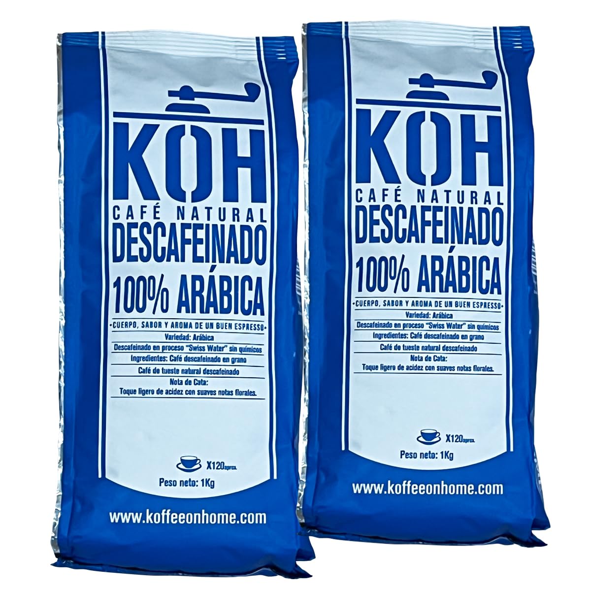 KoffeeOnHome Cafe Grain Decafeine a l’Eau Sans Solvant – 100% Arabica – 2x1kg