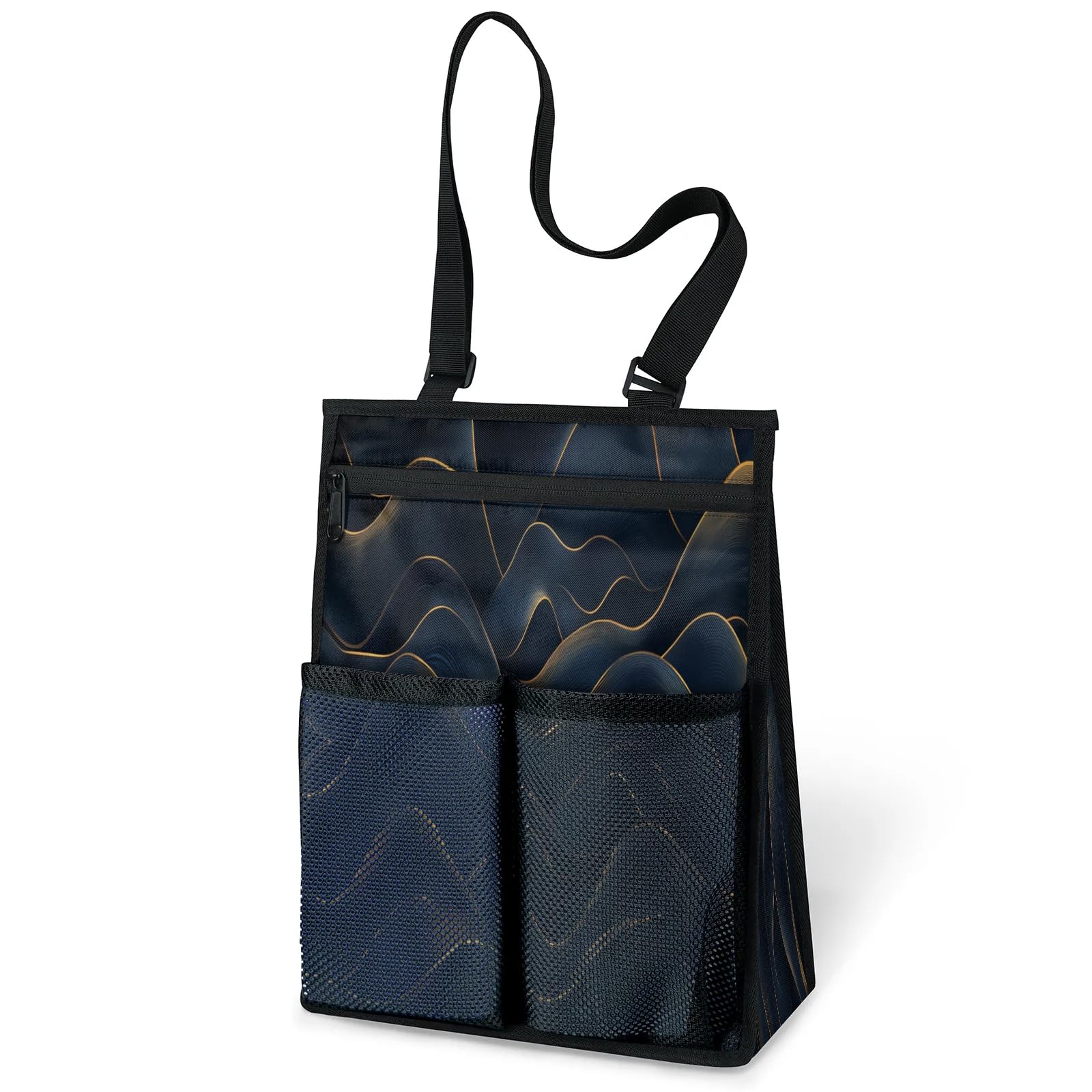 Ourtheme Art Lines Portable Shower Bag for Travel Gym Camp Beach Tote Shower Caddy Bags Hanging Toiletry Organizer