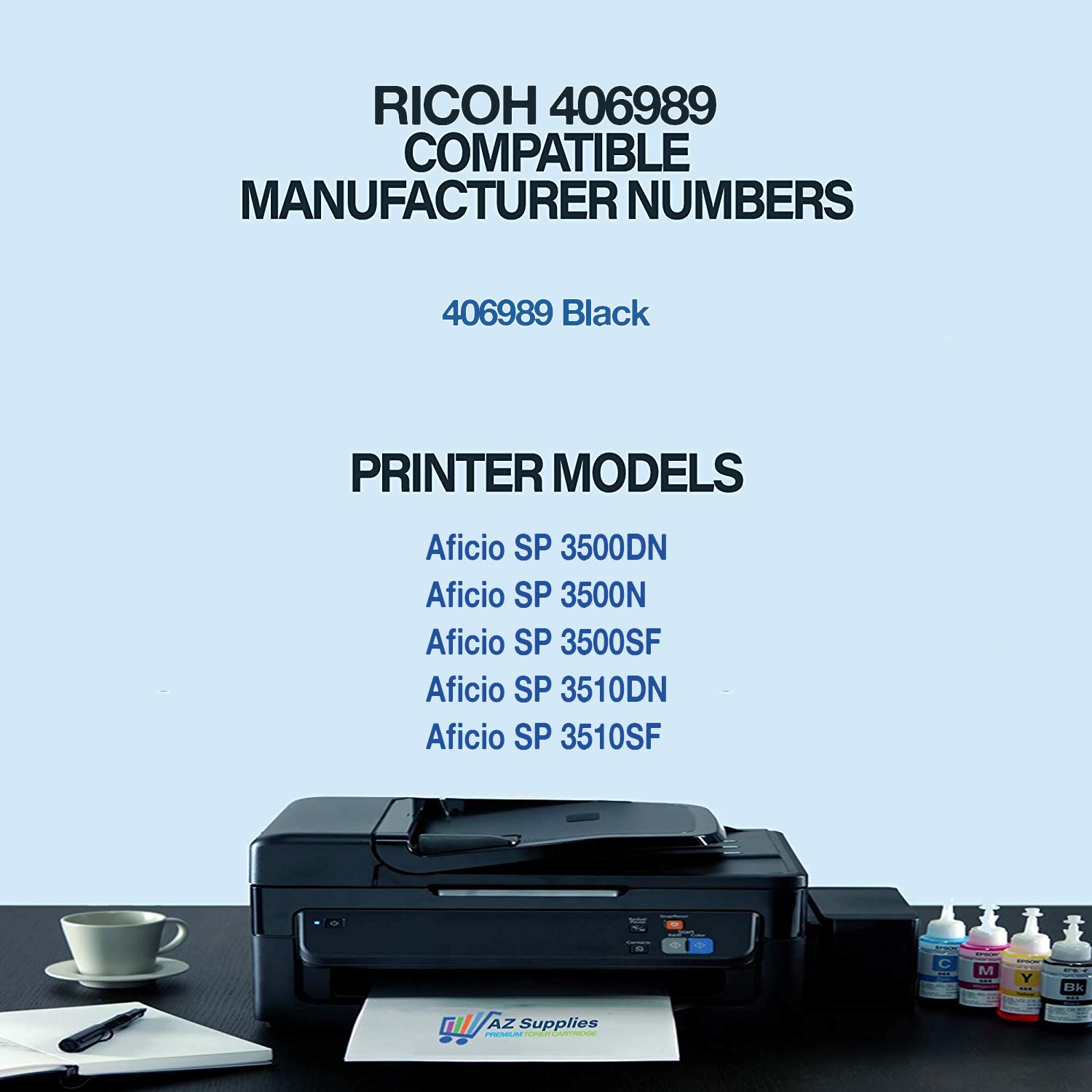 2 Compatible SP3500 Toner Cartridge 406989 For Ricoh SP 3500 3500SF 2 Compatible SP3500 Toner Cartridge 406989 For Ricoh SP 3500 3500SF