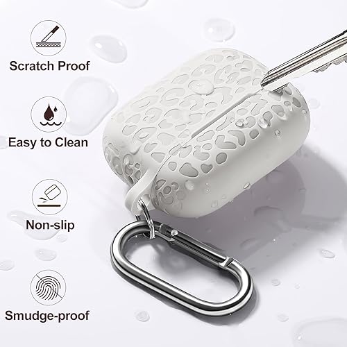 Vista 350 de Funda para Airpods de 2ª y 1ª, silicona suave, leopardo, compatible con Apple AirPods de 2ª/1ª generación de carga con llavero, a prueba de golpes