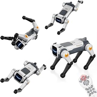 Smart Robot Stunt Dog Toys - Interactive STEM Puppy Pet with Remote & Voice Control, Realistic Actions & Programming, Durable Design for Kids, for Boys & Girls Age 6 7 8 9 10 and up