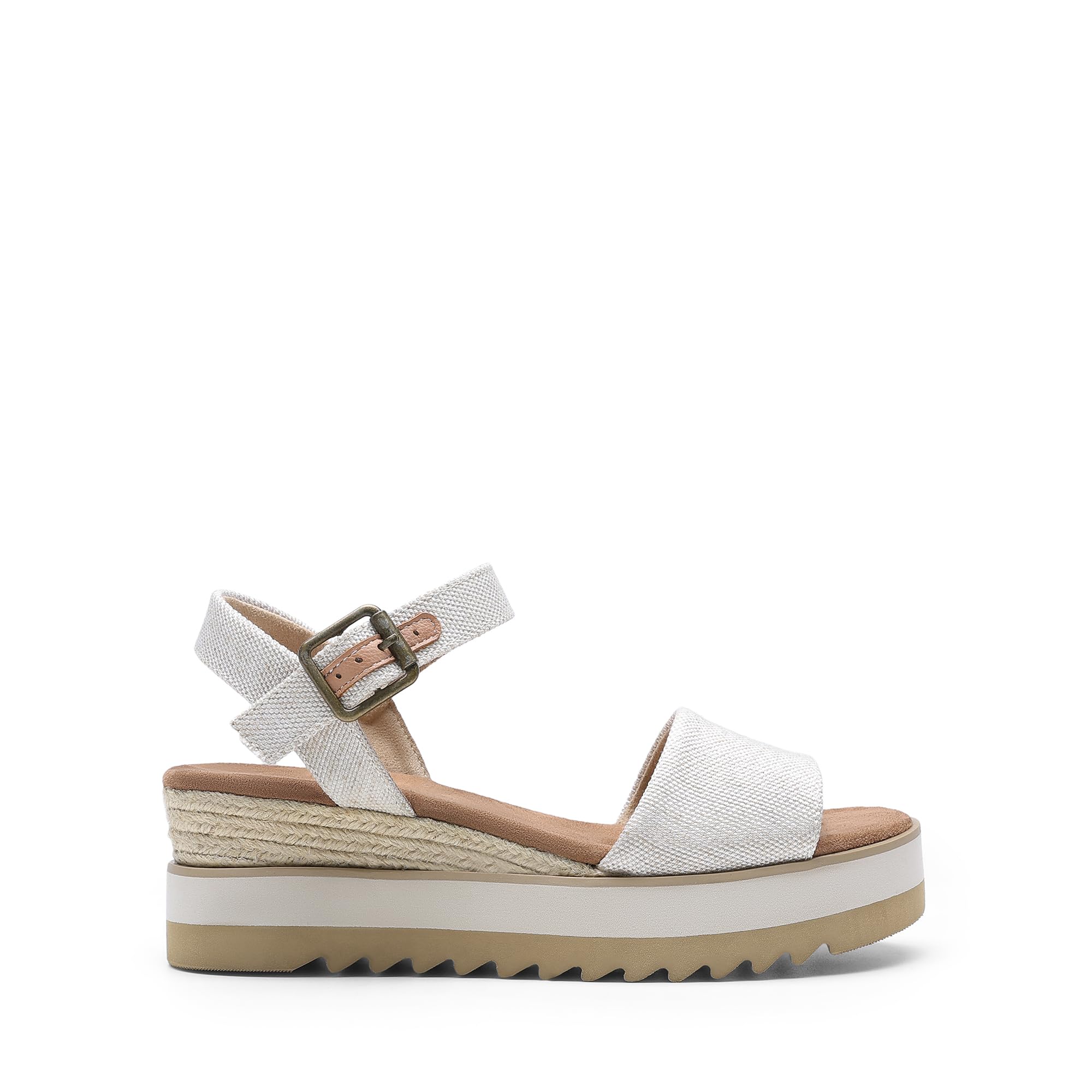 DREAM PAIRS Sandalias de Cuña Alpargatas Mujer Zapatos de Tacón de 7cm Comodos de Punta Redonda Verano Suela Antideslizante