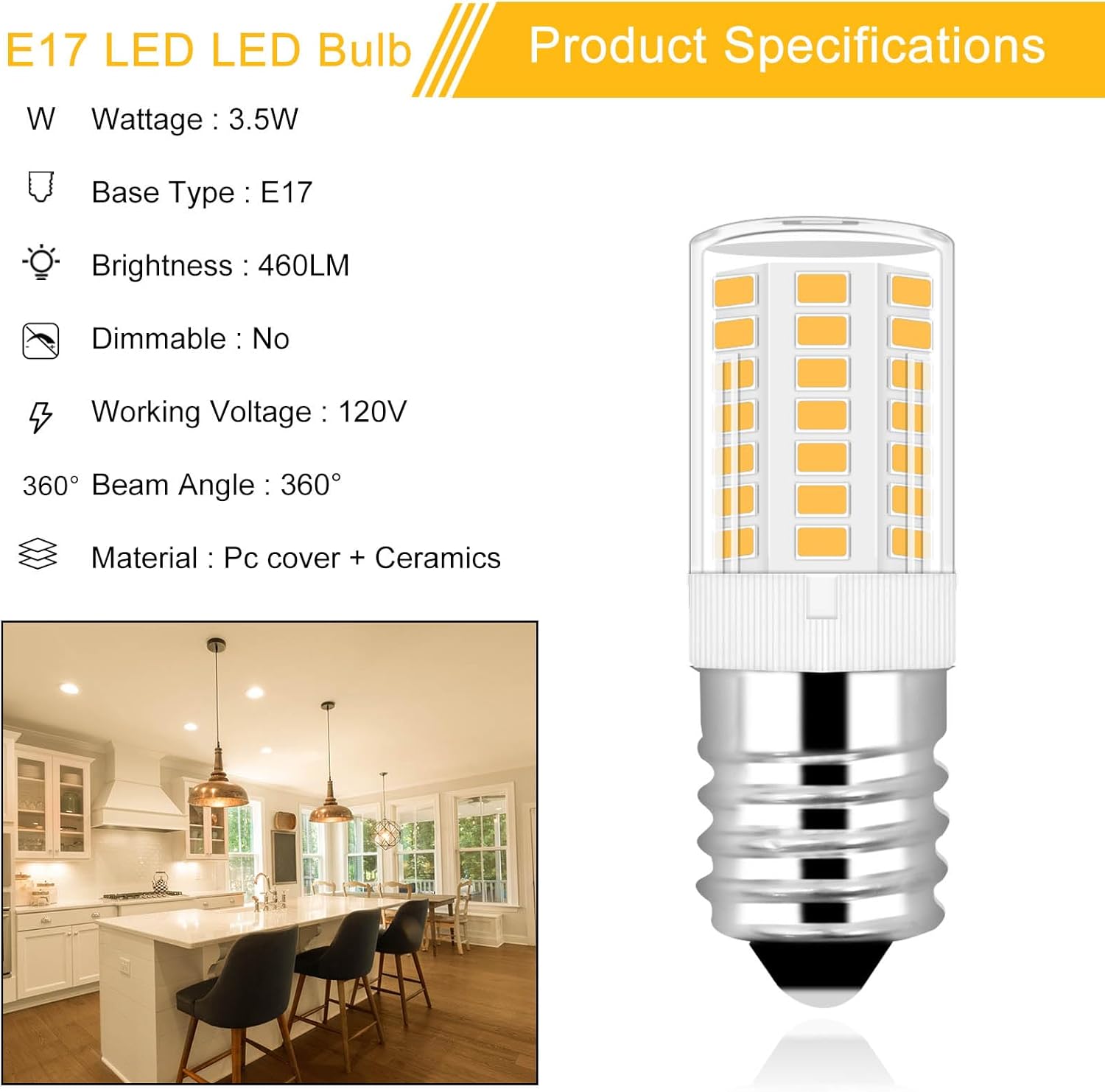 KEI D28k Kel 2812 Freezer Light Bulb 4W Kei D28x Kel2816x Refrigerator Bulb 3W AC120v 5304517886 Replacement E17 Led Bulbs for Fridge Range Hood Over Stove LED Lamp, Warm White, 2-Pack