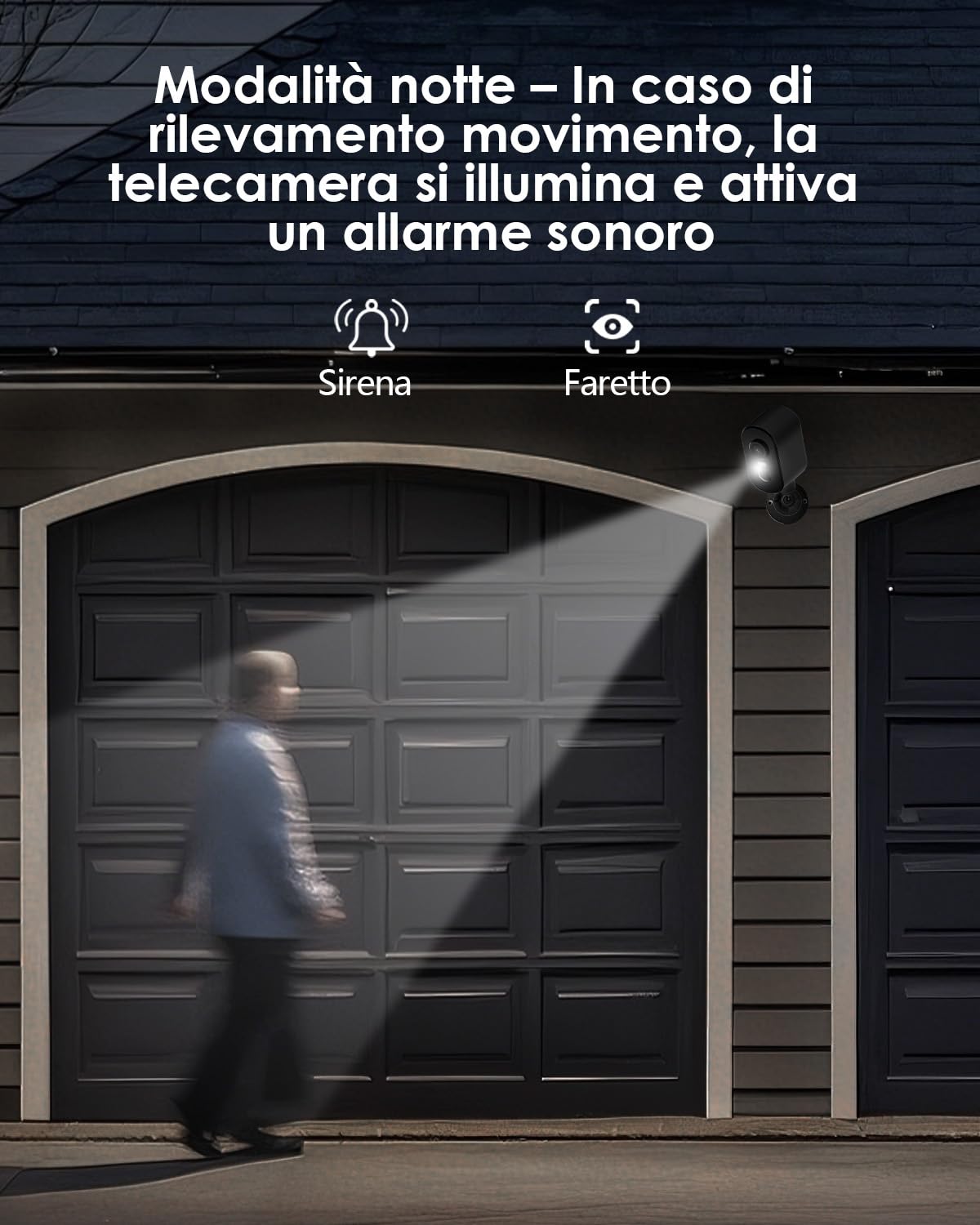 CZEview Telecamera di Sicurezza IP65, 2k, WiFi/Ethernet, Visione Notturna 10m, Audio Bidirezionale, Rilevamento Movimento (nero)