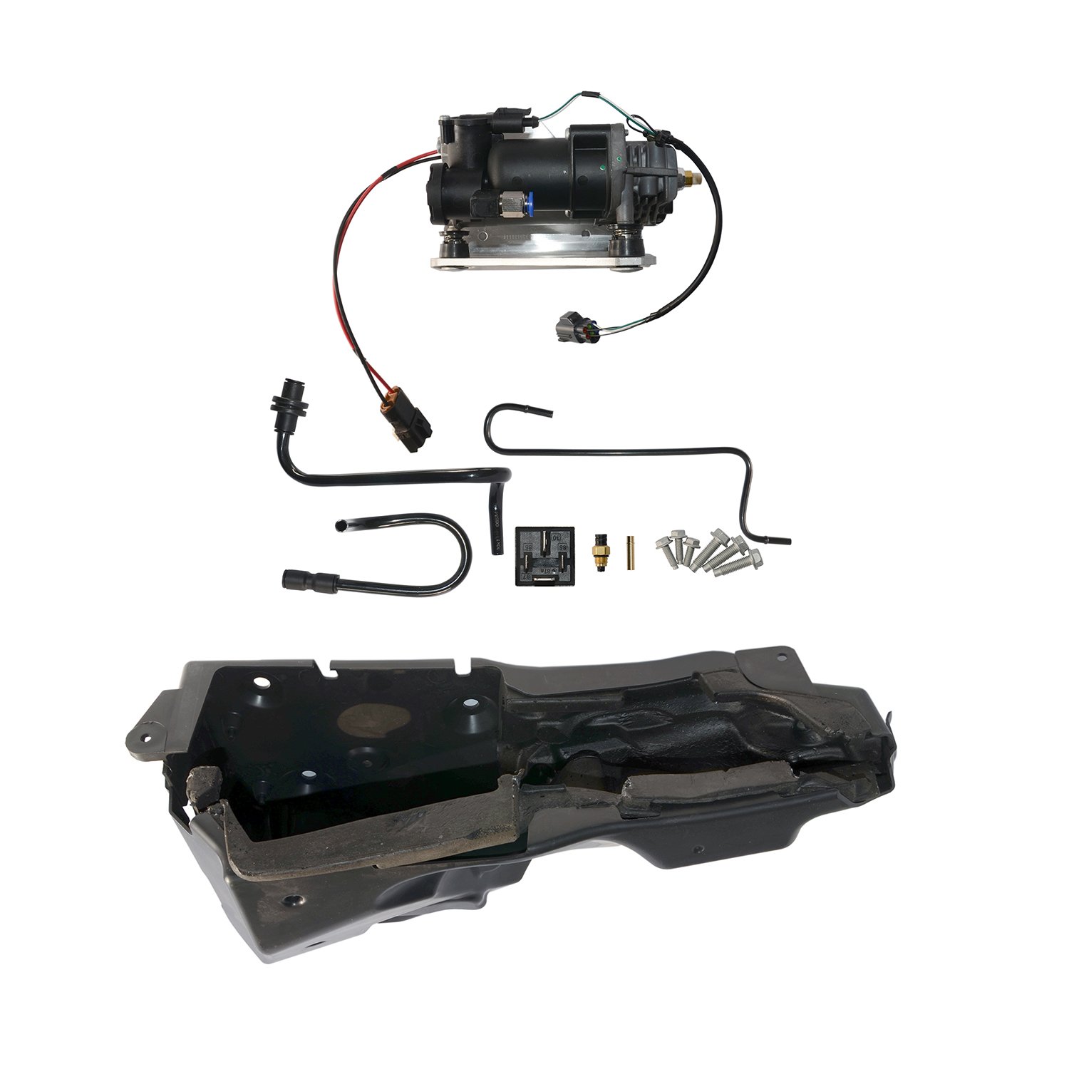 Bisenya LR023964 AMK Style Compresseur de suspension d'air et housses - Compatible avec Dis-covery 2005-2009 LR3, 2010-2014 LR4, Ran-ge Ro-ver Sport 2006-2013 LR044360 LR045251