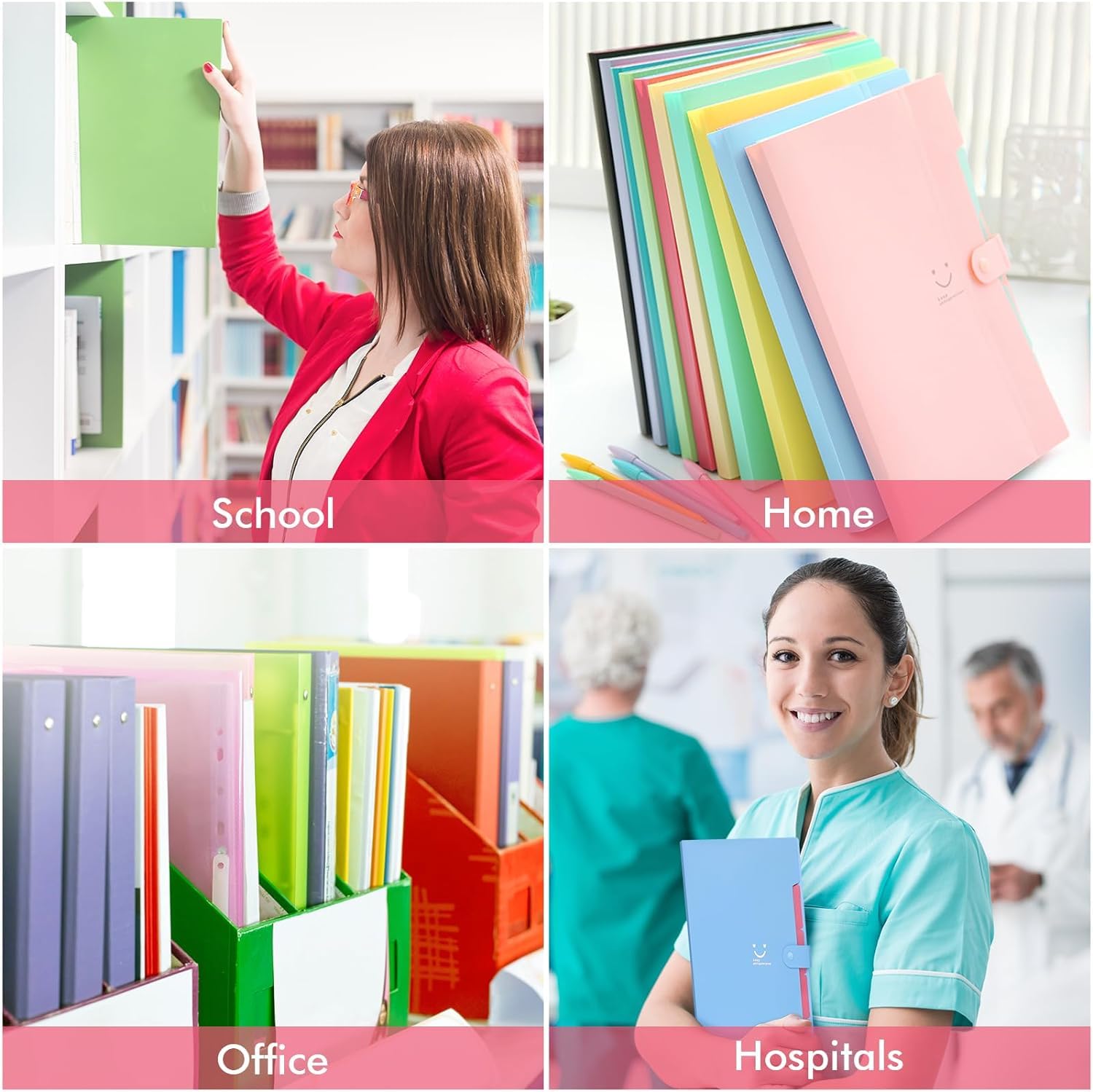 Corslet Bonitas carpetas de archivos para documentos, carpeta de documentos, carpeta de archivos expandible de 6 bolsillos, organizador de archivos de acordeón, tamaño carta, suministros de oficina
