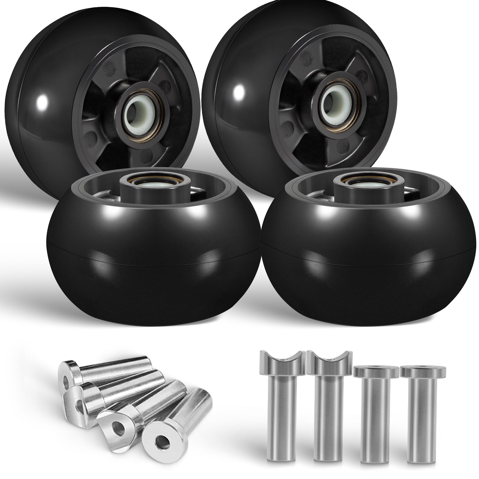 AM125172 Lot de 4 jauges de roue pour tondeuse John Deere 121,9 cm, 137,2 cm, 152,4 cm, 157,5 cm, 182,9 cm, remplace également AM124706 210-300 (noir)