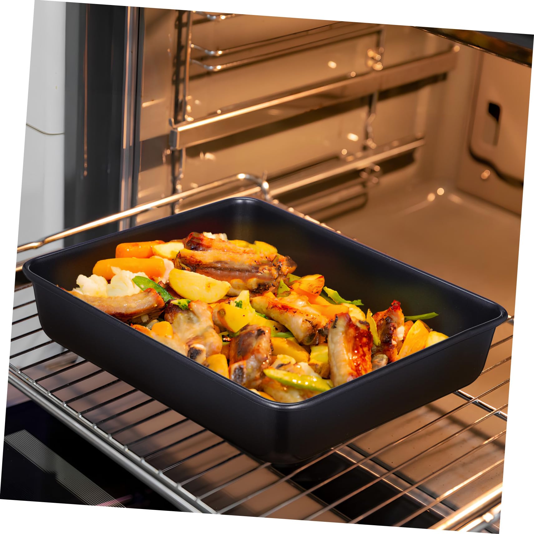2 Stück Teiliges Backblech Edelstahl Hitzebeständig und Verzugsfrei Vielseitig für Backofen und Grill Antihaftbeschichtet Große und Mittlere Leicht Stapelbar und Langlebig für