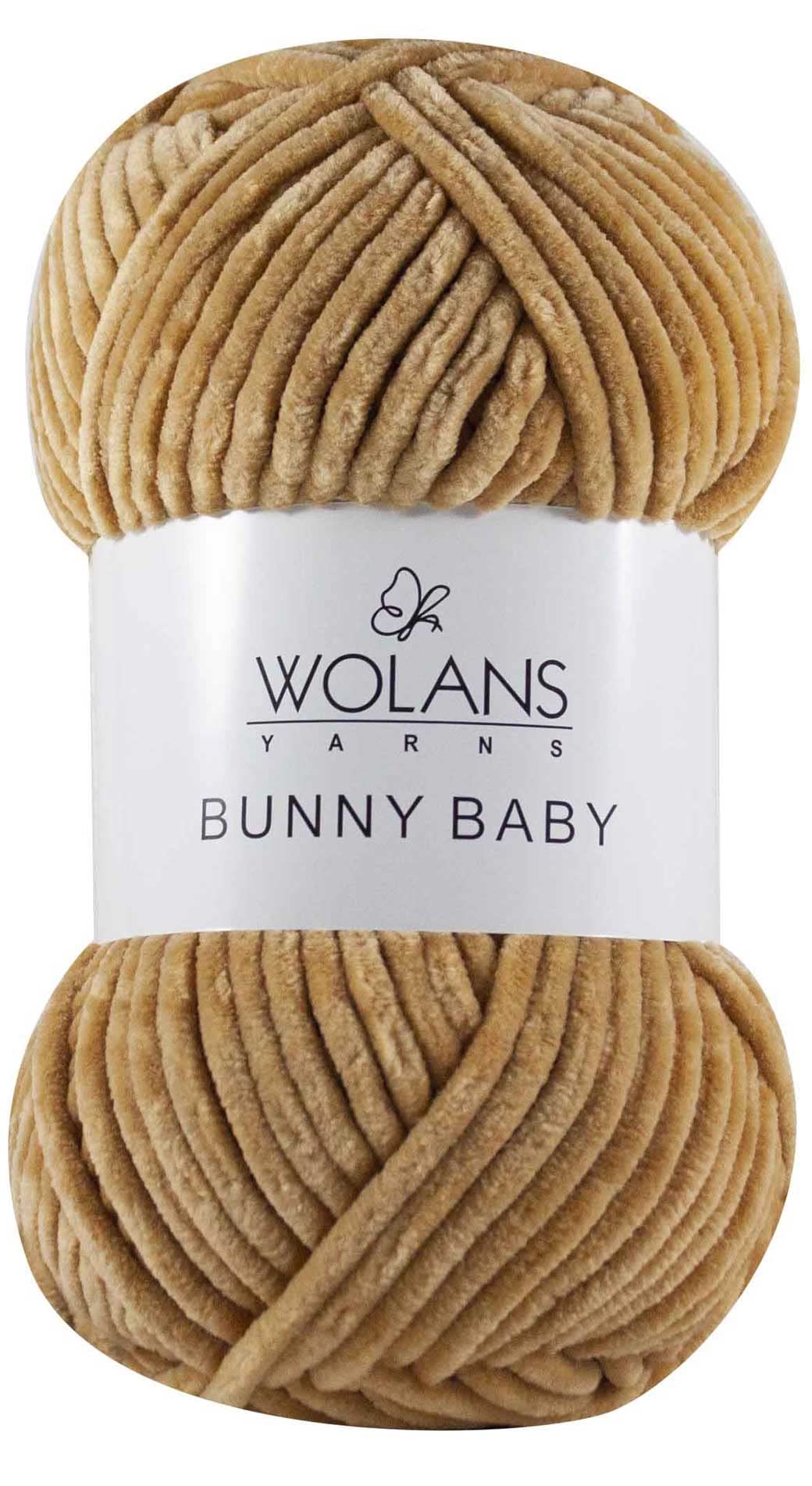 Wolans Bunny Baby Chenile Style Yarn Wool 72 Colours Available 100g Balls (Light Brown Col 18)
