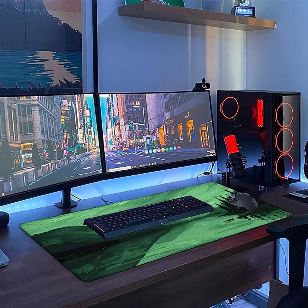Grün Schreibtischunterlage Baum Mousepad Groß 1600 x 800 x 3 mm XXL Mauspad mit Wasserdicht rutschfest Gummibasis, für PC MacBook und Laptop Mousepad Gaming Zubehör für Büro Deko Aesthetic Z-533