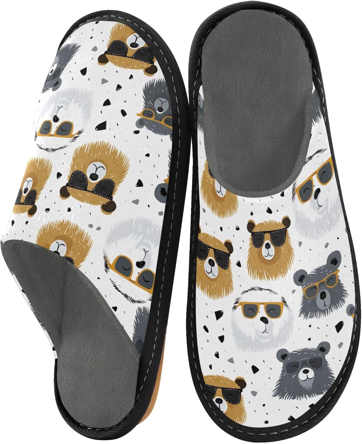Bear House Slippers – Cozy Fuzzy Slippers for Guests, Washable & Disposable, Perfect for Shoeless Home, Spa & Hotel Use A111082