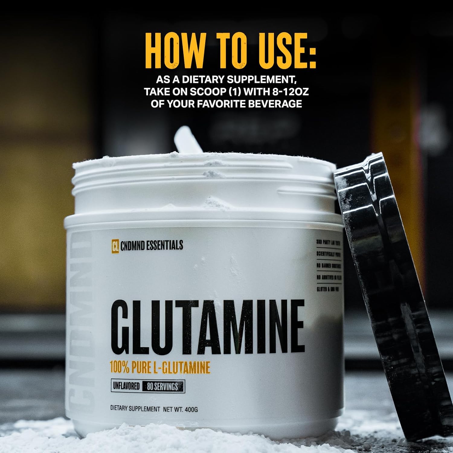 Condemned Labz 100% Pure L-Glutamine Powder | Glutamine Supplement for Men & Women | Recovery & Gut Health | Gluten Free & Non-GMO | 80 Servings (Unflavored)