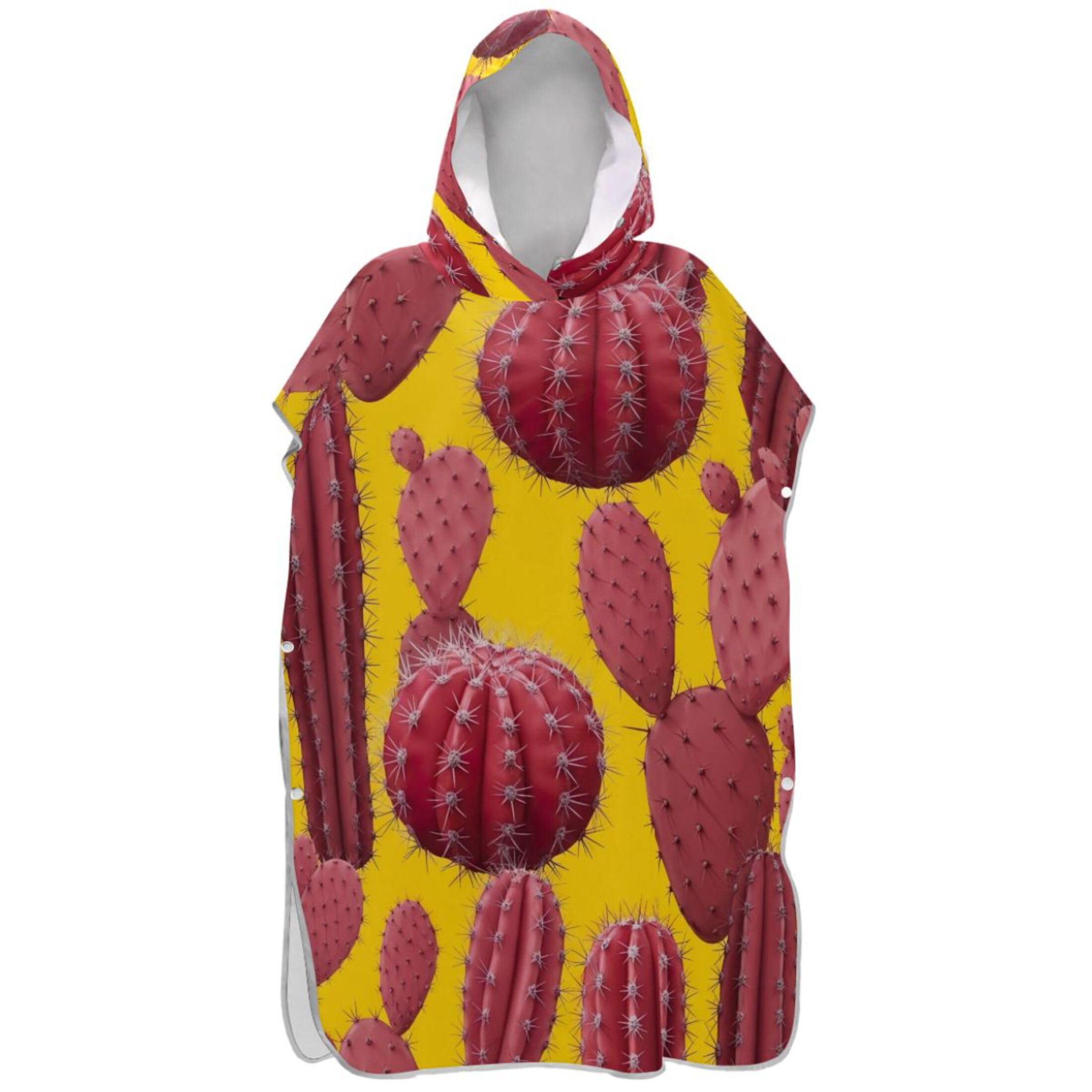 Serviette de plage imprimée et ponchos de plage homme cactus rouges