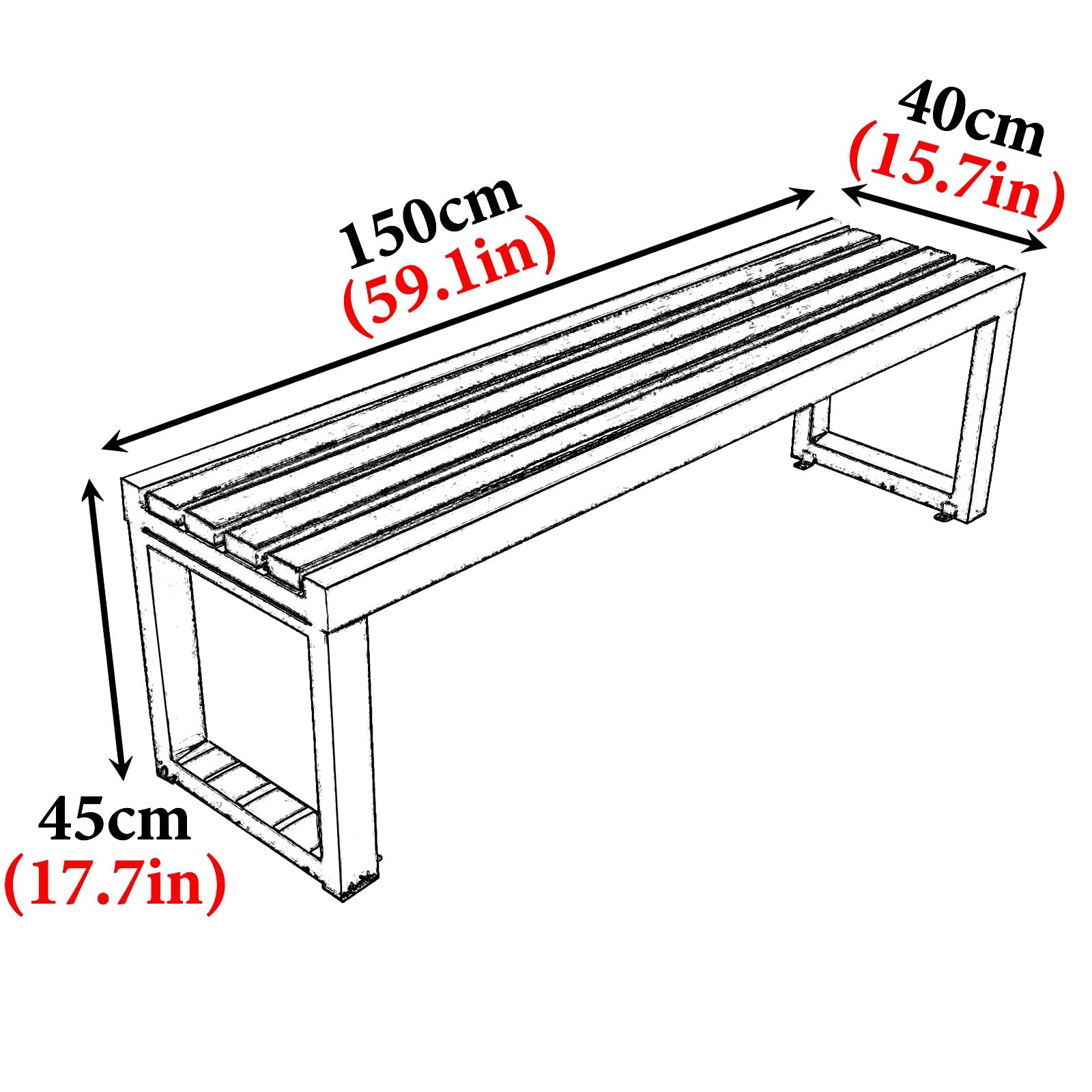 Banco Jardin Exterior Resistentes a la Intemperie Bancos de Jardín 2 Plazas Estructura de Acero Galvanizado Capacidad de Carga: 200 kg para Parques Plazas(White+Yellow,150x40x45cm)
