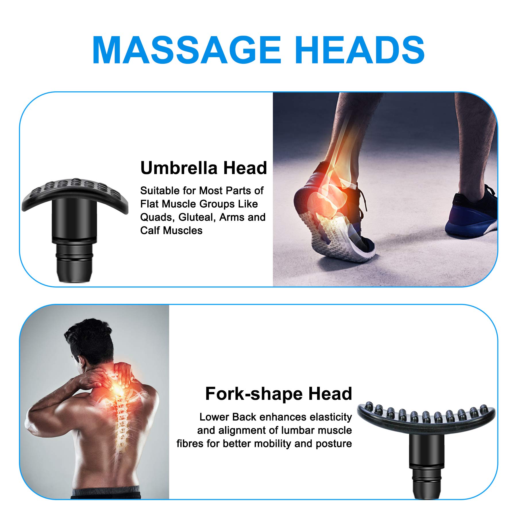 Buy Massage Gun Heads Muscle Massage Gun Head Replacement, 6 Pack Massage Gun Adapter, Deep