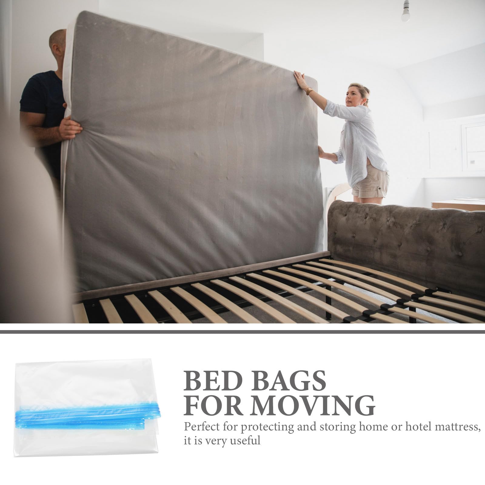 DECHOUS Sacco Sottovuoto per Materassi 230x120 Cm, Sacchetto Salvaspazio per Trapunte e Vestiti, Borsa Riutilizzabile per Conservazione e Organizzazione in Casa e Camera da Letto