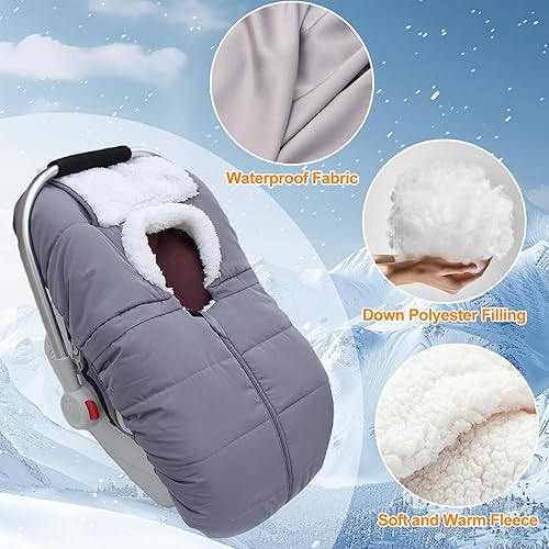Miniatura 5 de Fairy Baby Funda de asiento de automóvil de invierno para asiento de bebé, impermeable, cálida, funda de asiento de automóvil para bebé, funda de
