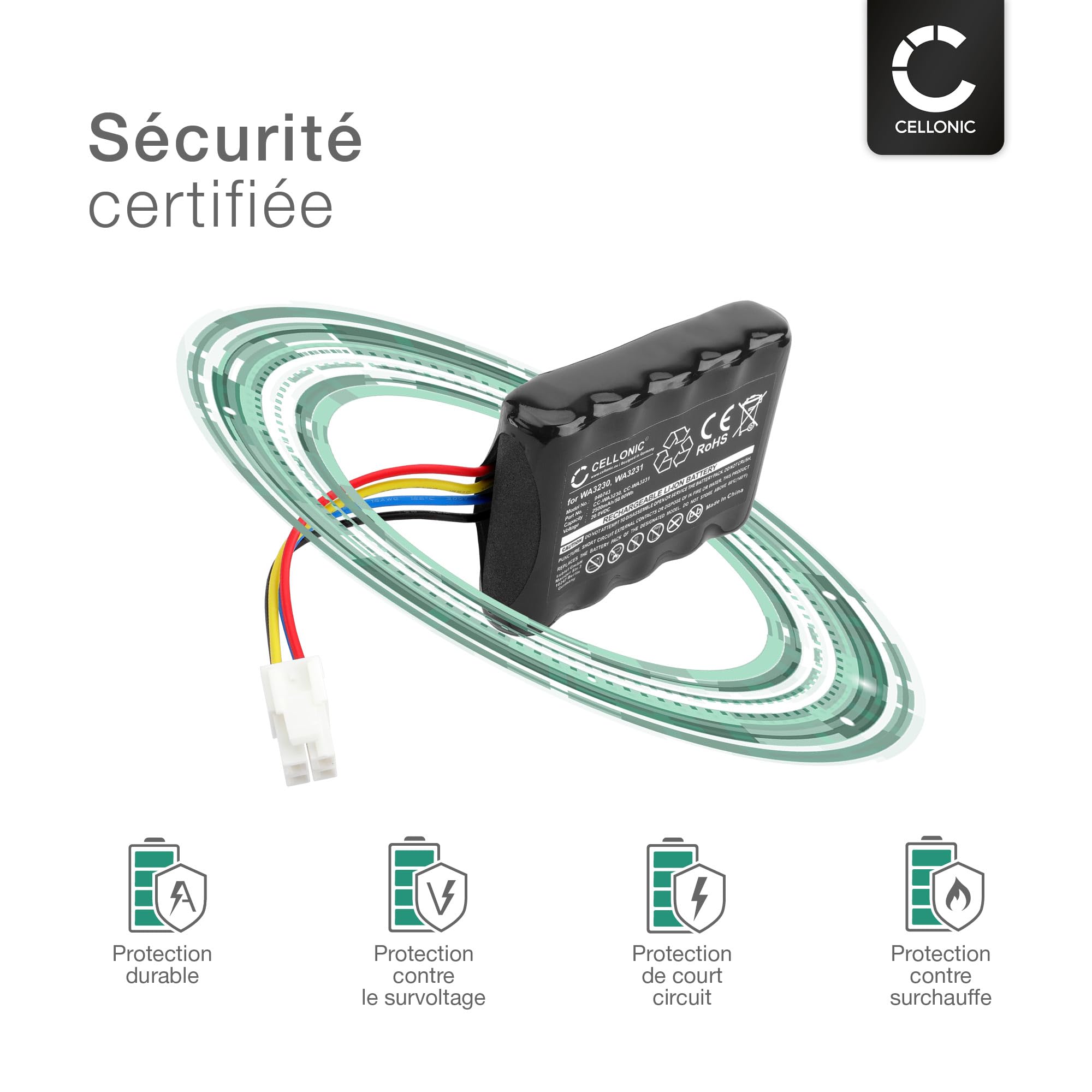 CELLONIC Batterie Compatible avec Worx Landroid S300, S 390m2, 50032492