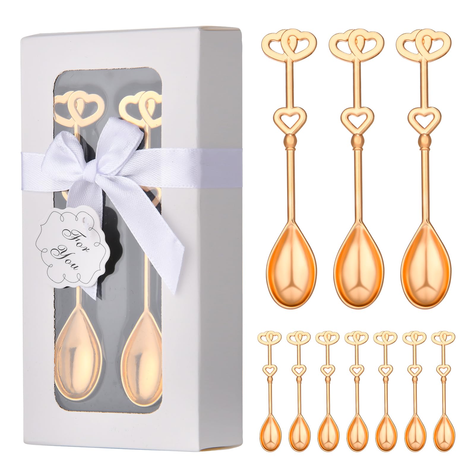 32 Pcs (16 Packs) Love Heart Spoon Teaspoons for Wedding & Tea Parties - Bridal & Baby Shower Favors for Guests - Perfect Souvenir for Any Occasion!
